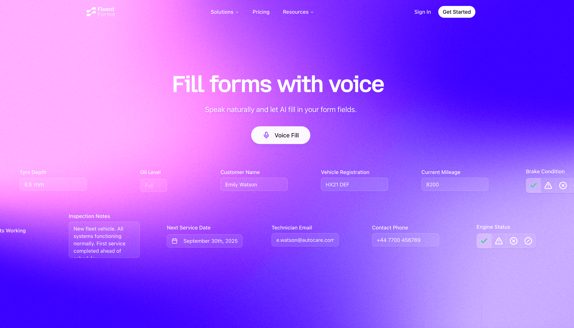 Fluentforms - AI Voice-to-Form preview